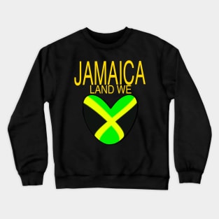 Jamaica land we love with Jamaican flag in black green and gold inside a heart shape Crewneck Sweatshirt